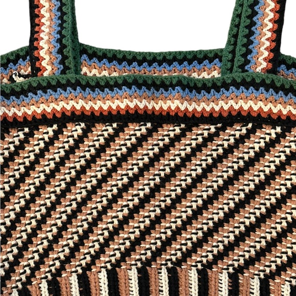 Veronica Beard Livina Woven Knit Sweater Stripe Diagnol Geometric Tank Top Small - Picture 7 of 16